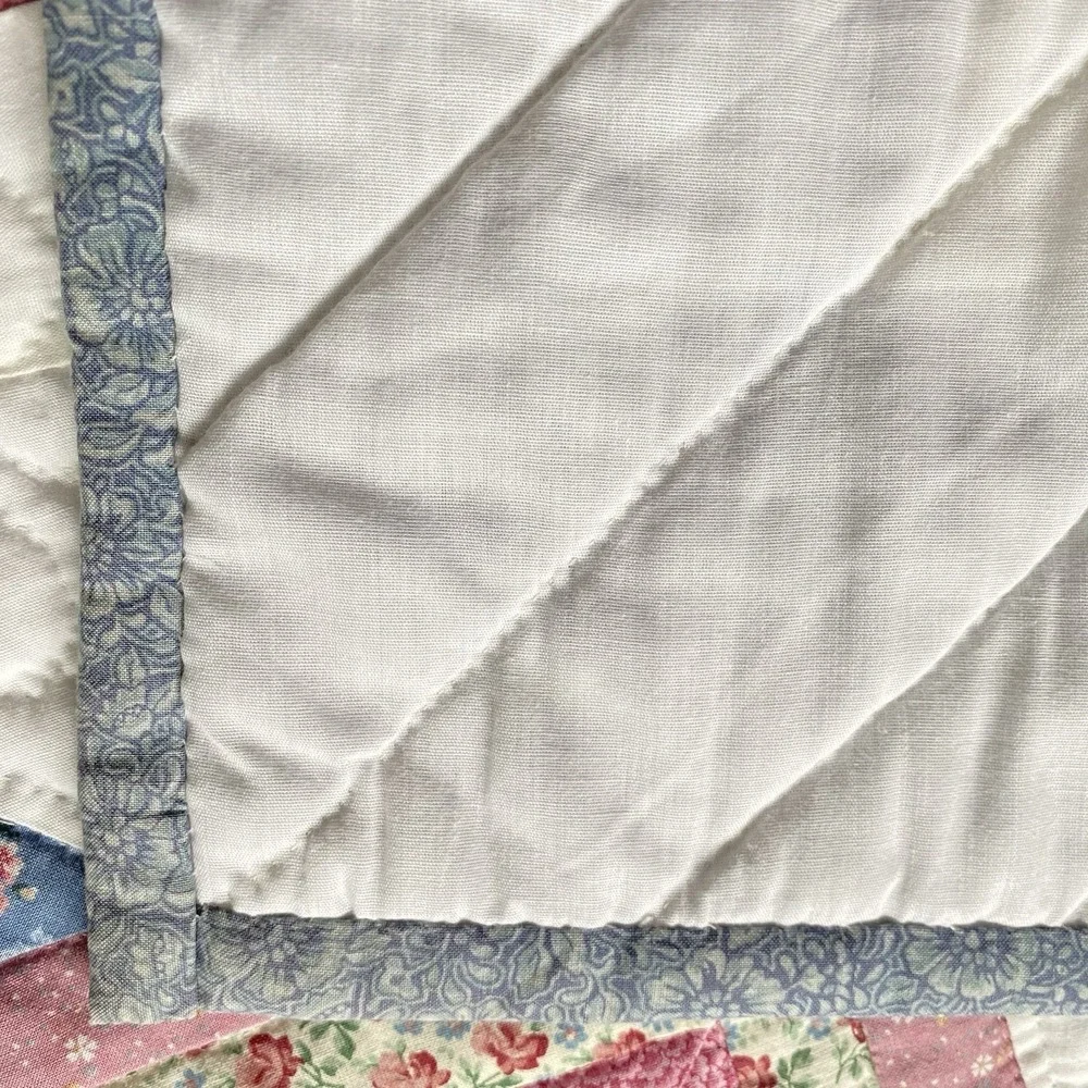 Vintage Handmade Patchwork Star Quilt Hanging Wall Decor 44x43